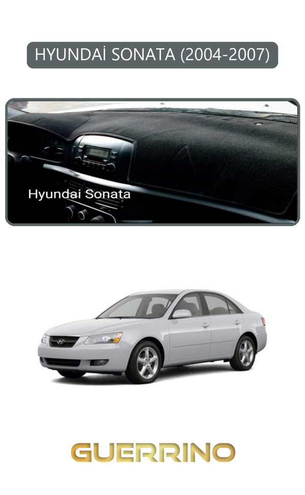 Alisevashop Hyundai Sonata 2004-2007Torpido Koruma Halısı Gri Kenar  - Image 1