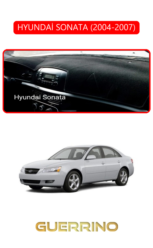 Alisevashop Hyundai Sonata 2004-2007Torpido Koruma Halısı Kırmızı Kenar  - Image 1