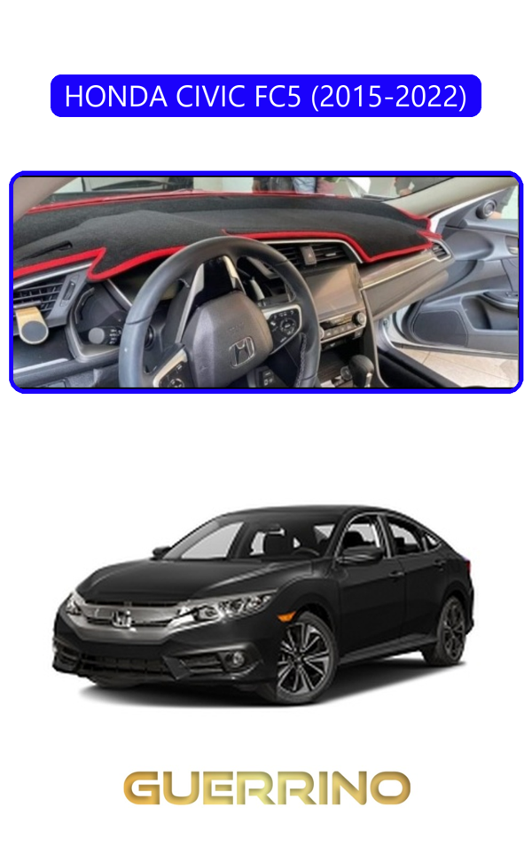 Alisevashop Honda Cıvıc Fc5 2015-2022Torpido Koruma Halısı Mavi Kenar  - Image 1