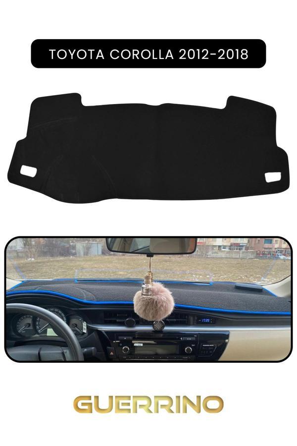 Alisevashop Toyota Corolla (2012-2018)Torpido Koruma Halısı Siyah Kenar  - Image 1