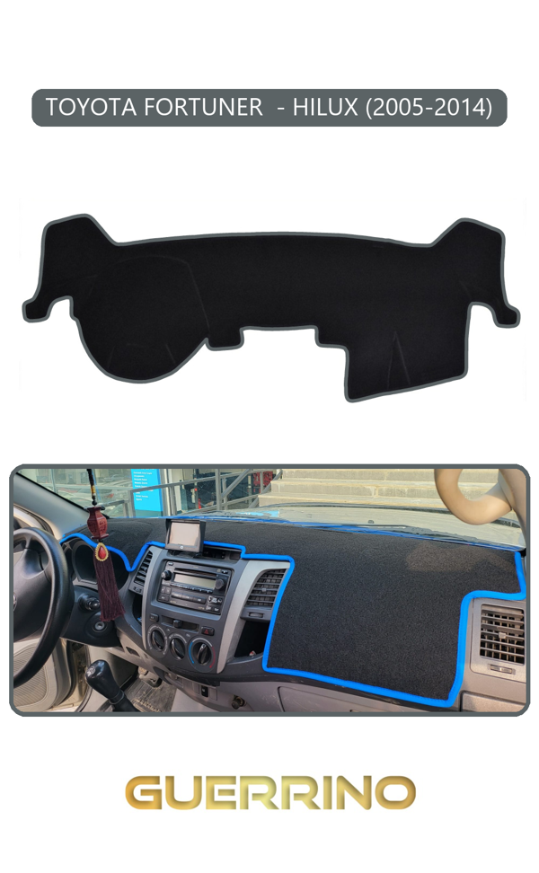 Alisevashop Toyota Fortuner  - Hılux 2005-2014Torpido Koruma Halısı Gri Kenar  - Image 1