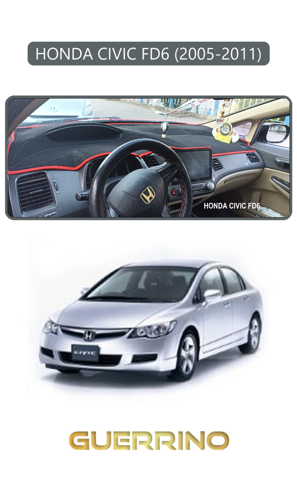 Alisevashop Honda Cıvıc Fd6 2005-2011Torpido Koruma Halısı Gri Kenar  - Image 1