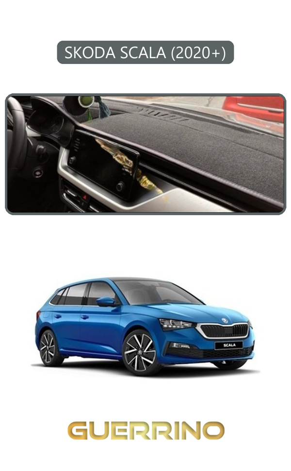 Alisevashop Skoda Scala - Kamıq 2020+Torpido Koruma Halısı Gri Kenar  - Image 1