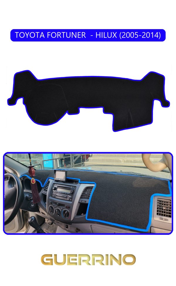 Alisevashop Toyota Fortuner  - Hılux 2005-2014Torpido Koruma Halısı Mavi Kenar  - Image 1