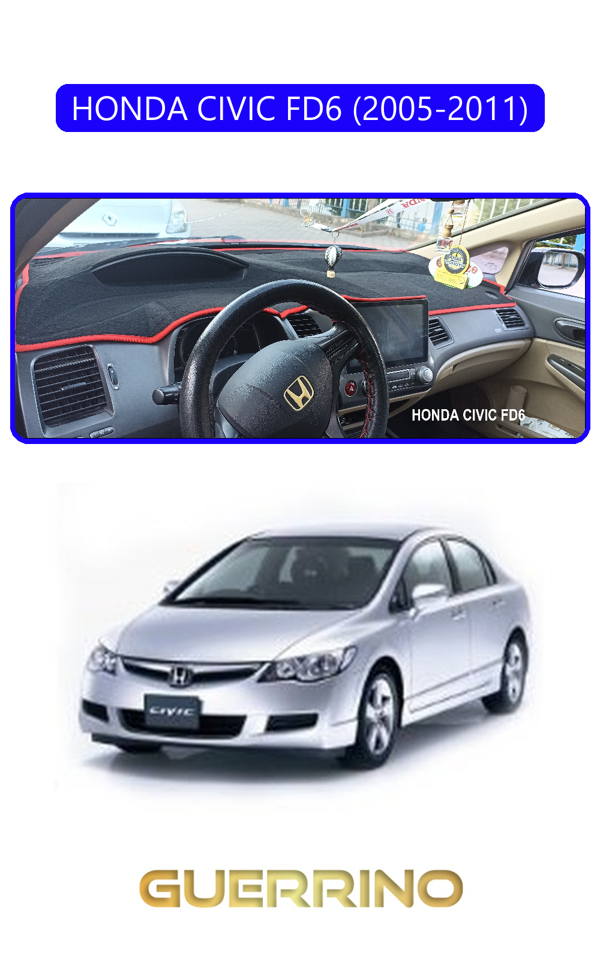 Alisevashop Honda Cıvıc Fd6 2005-2011Torpido Koruma Halısı Mavi Kenar  - Image 1