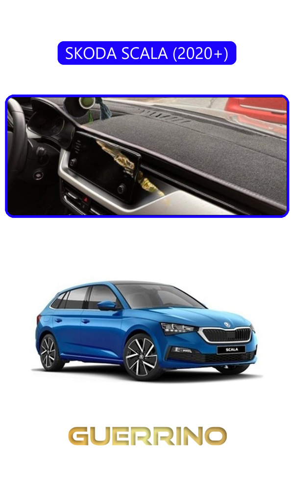 Alisevashop Skoda Scala - Kamıq 2020+Torpido Koruma Halısı Mavi Kenar  - Image 1