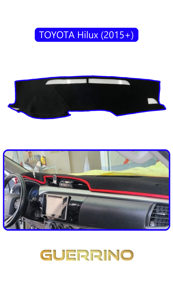 Alisevashop Toyota Hilux (2015+)Torpido Koruma Halısı Mavi Kenar  - Image 1