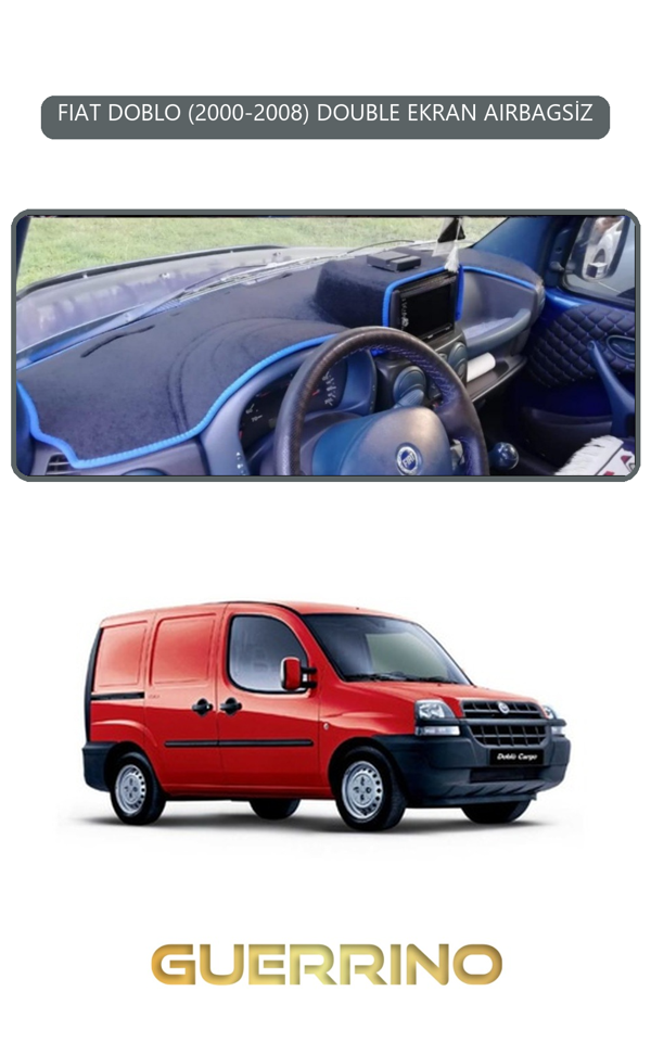 Alisevashop Fıat Doblo 2000-2008 Double Ekrantorpido Koruma Halısı Gri Kenar  - Image 1