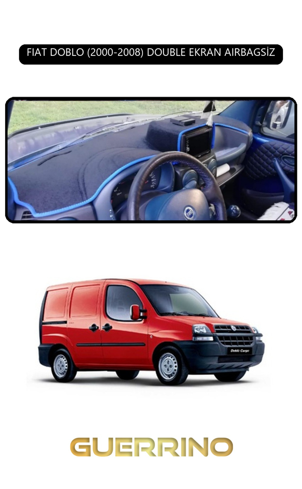 Alisevashop Fıat Doblo 2000-2008 Double Ekrantorpido Koruma Halısı Siyah Kenar  - Image 1