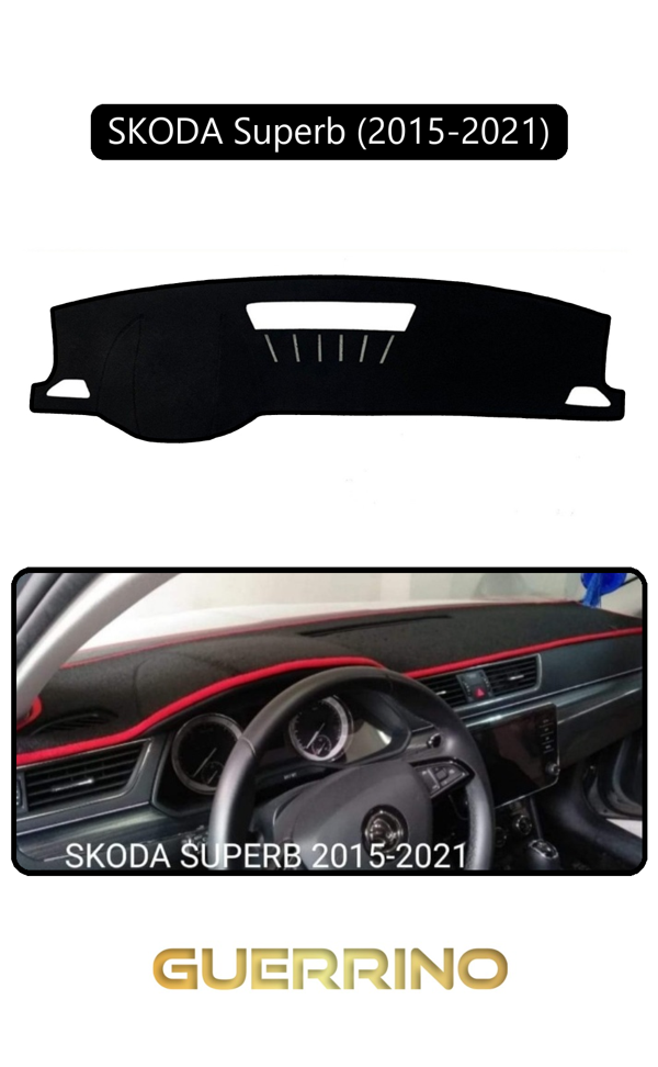 Alisevashop Skoda Superb (2015-2021)Torpido Koruma Halısı Siyah Kenar  - Image 1