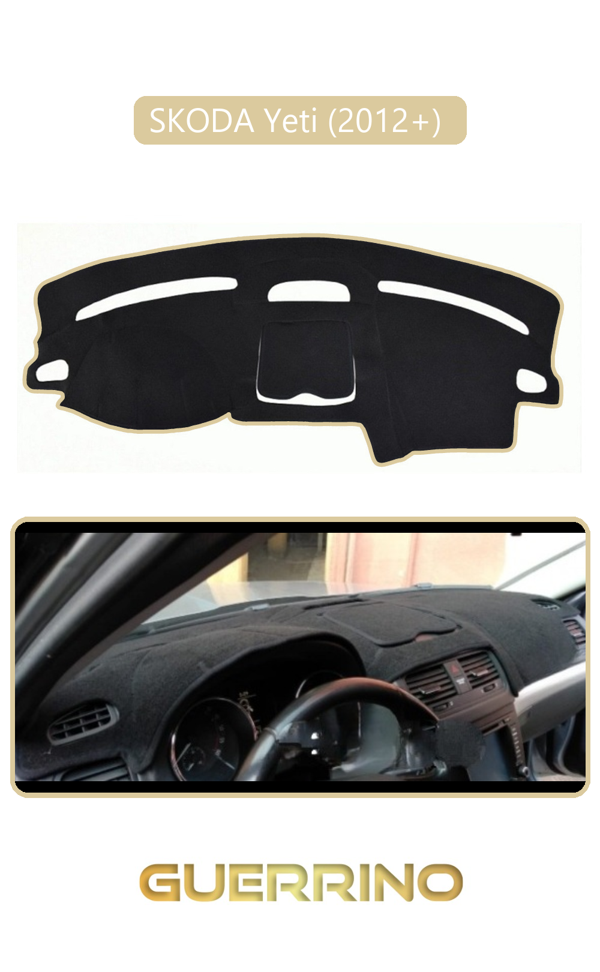 Alisevashop Skoda Yeti (2012+) Torpido Koruma Halısı Bej Kenar  - Image 1