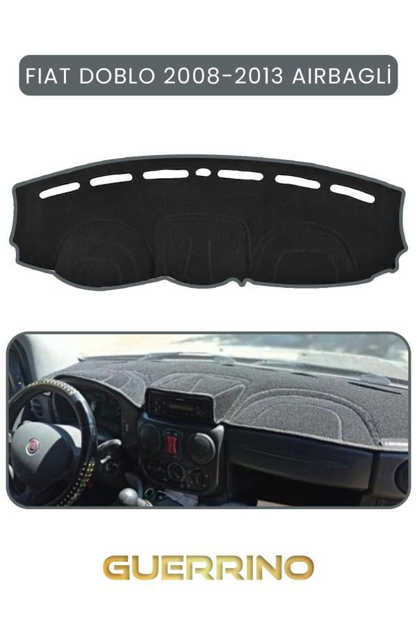 Alisevashop Fıat Doblo 2008-2013  Modellerine Uygun Airbagtorpido Koruma Halısı Gri Kenar  - Image 1