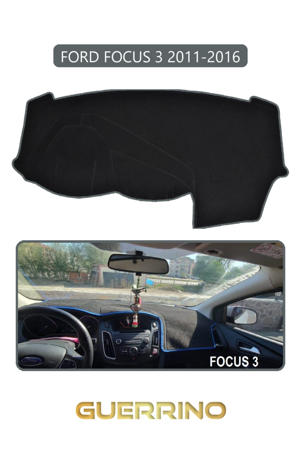Alisevashop Ford Focus 3 (2011-2016)Torpido Koruma Halısı Gri Kenar  - Image 1