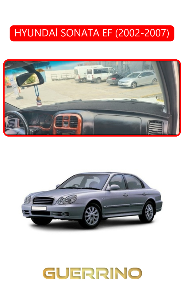 Alisevashop Hyundai Sonata Ef 2002-2007Torpido Koruma Halısı Kırmızı Kenar  - Image 1