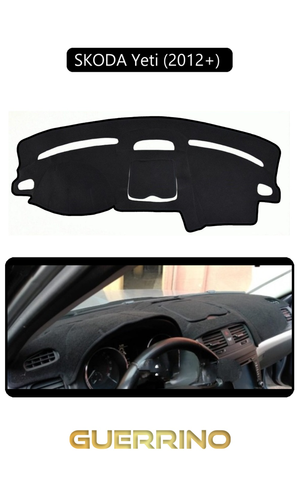 Alisevashop Skoda Yeti (2012+) Torpido Koruma Halısı Siyah Kenar  - Image 1