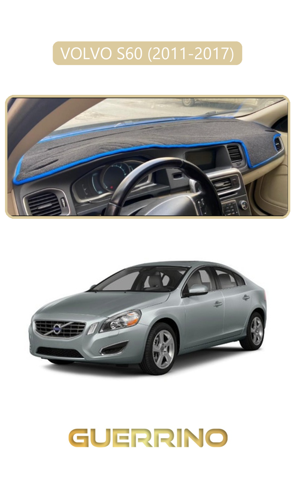 Alisevashop Volvo S60 (2011-2017)Torpido Koruma Halısı Bej Kenar  - Image 1
