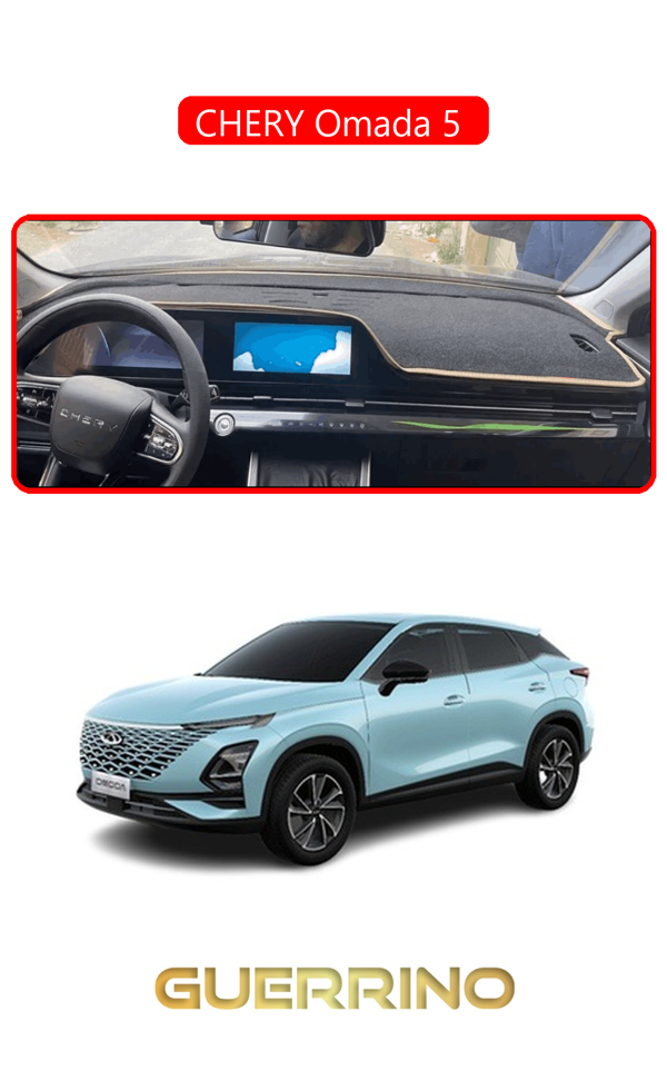 Alisevashop Chery Omada 5 Torpido Koruma Halısı Kırmızı Kenar  - Image 1