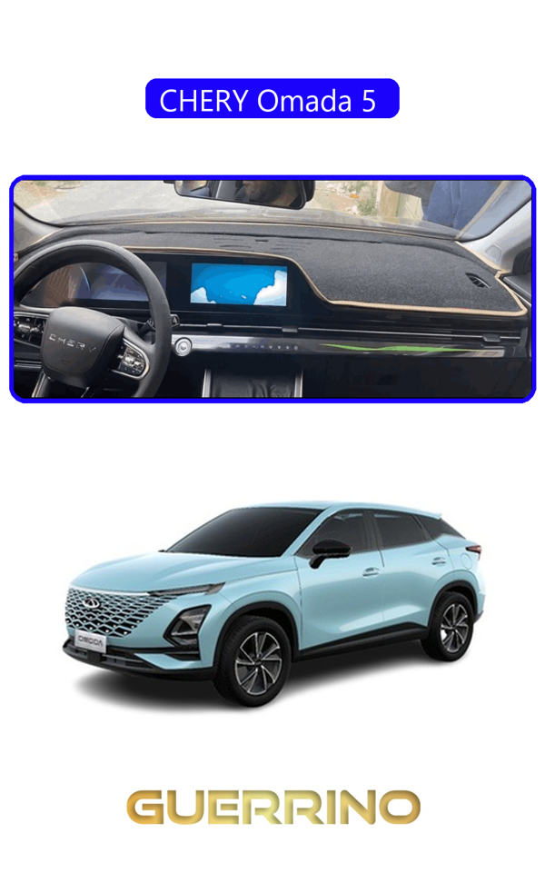 Alisevashop Chery Omada 5 Torpido Koruma Halısı Mavi Kenar  - Image 1