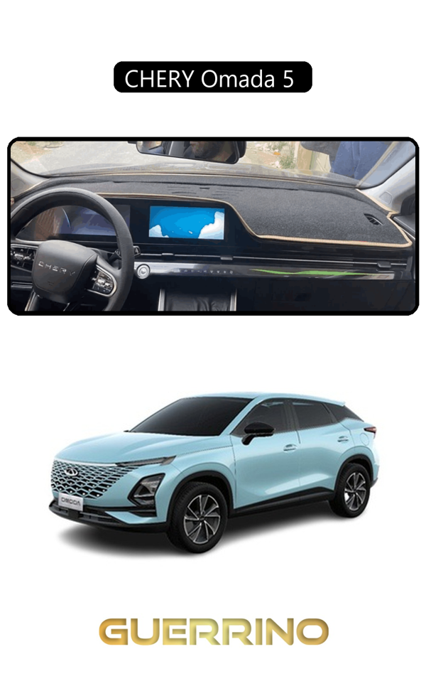 Alisevashop Chery Omada 5 Torpido Koruma Halısı Siyah Kenar  - Image 1