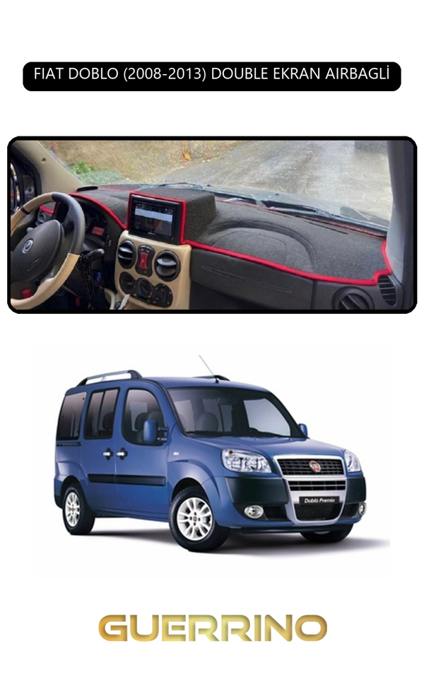 Alisevashop Fıat Doblo 2008-2013 Double Ekrantorpido Koruma Halısı Siyah Kenar  - Image 1