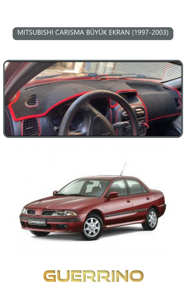 Alisevashop Mıtsubıshı Carısma Büyük Ekran 1997-2003Torpido Koruma Halısı Gri Kenar  - Image 1