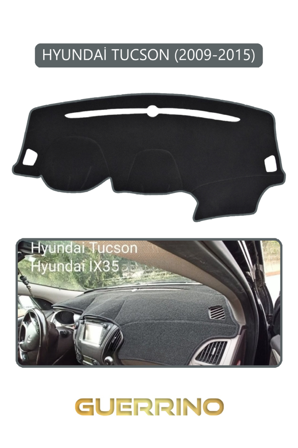 Alisevashop Hyundai Tucson 2009-2015Torpido Koruma Halısı Gri Kenar  - Image 1