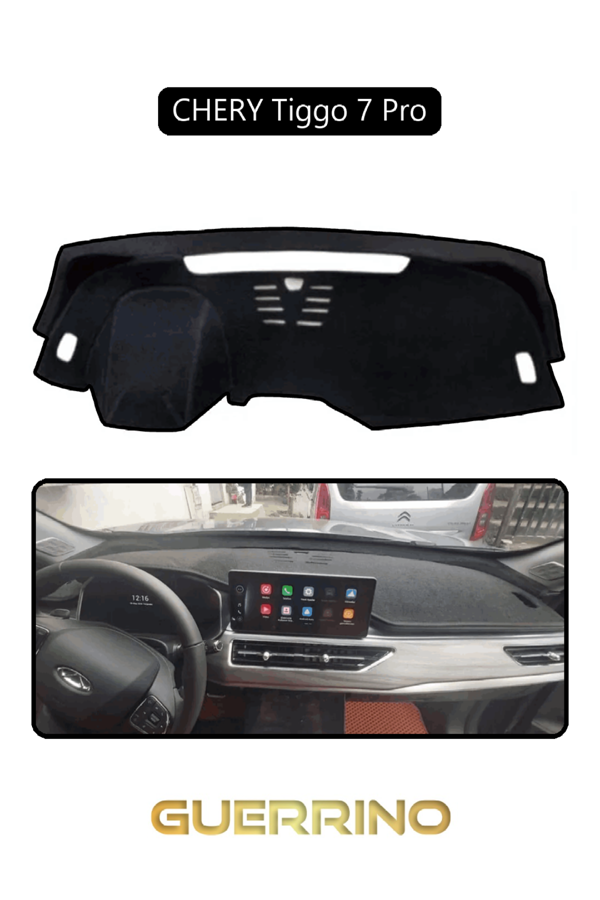 Alisevashop Chery Tiggo 7 Pro Torpido Koruma Halısı Siyah Kenar  - Image 1
