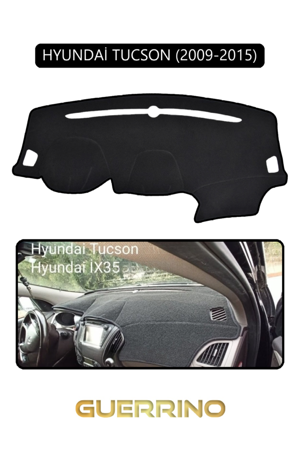 Alisevashop Hyundai Tucson 2009-2015Torpido Koruma Halısı Siyah Kenar  - Image 1