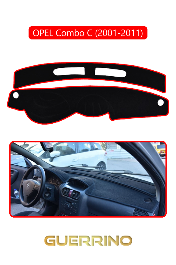 Alisevashop Opel Combo C (2001-2011)Torpido Koruma Halısı Kırmızı Kenar  - Image 1
