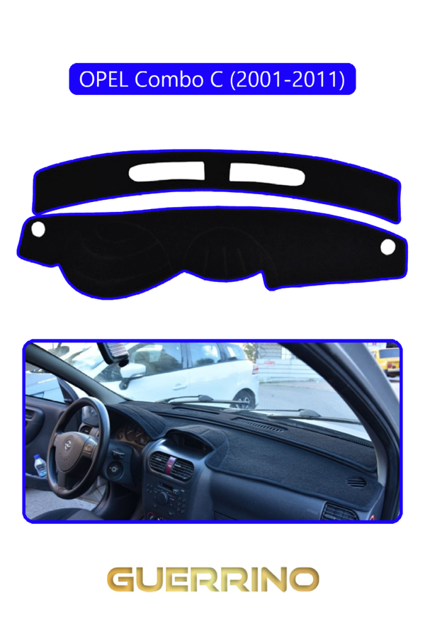 Alisevashop Opel Combo C (2001-2011)Torpido Koruma Halısı Mavi Kenar  - Image 1