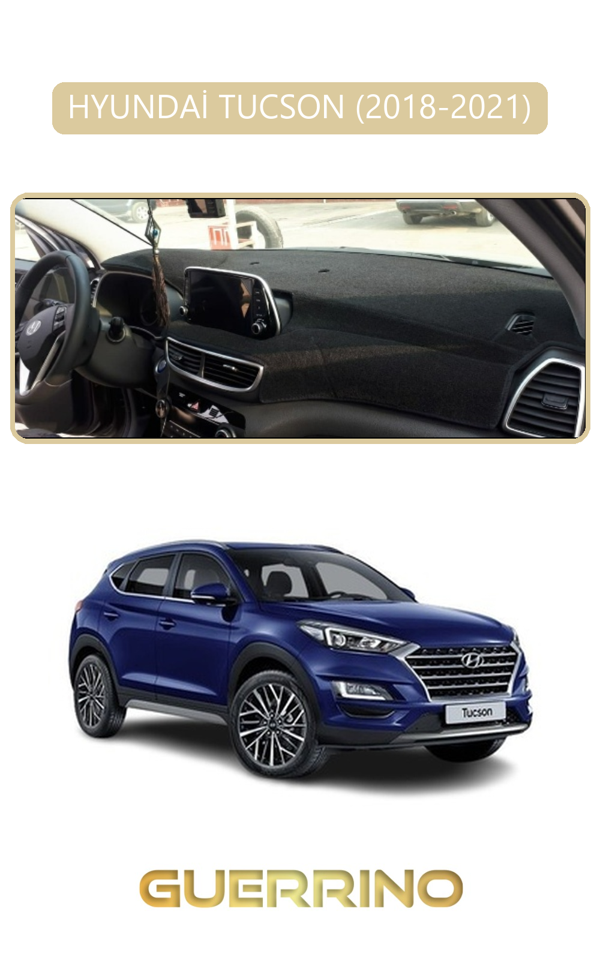 Alisevashop Hyundai Tucson 2018-2021Torpido Koruma Halısı Bej Kenar  - Image 1