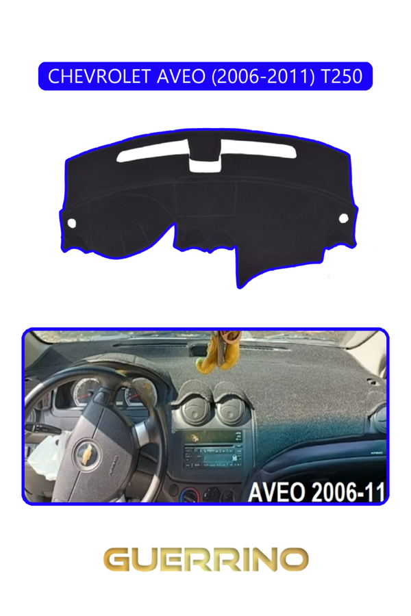 Alisevashop Chevrolet Aveo 2006-2011 T250Torpido Koruma Halısı Mavi Kenar  - Image 1