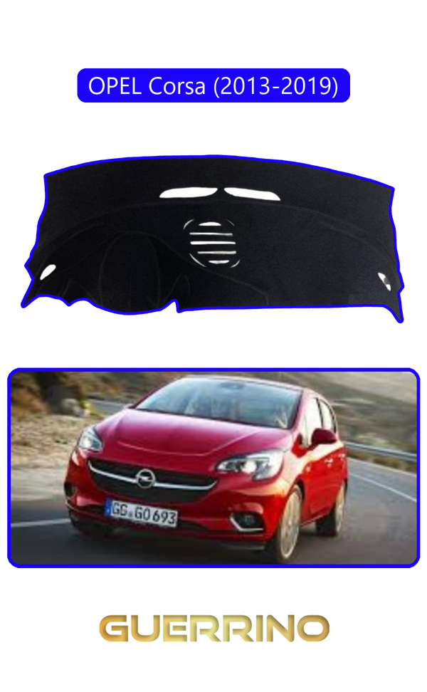 Alisevashop Opel Corsa (2013-2019)Torpido Koruma Halısı Mavi Kenar  - Image 1
