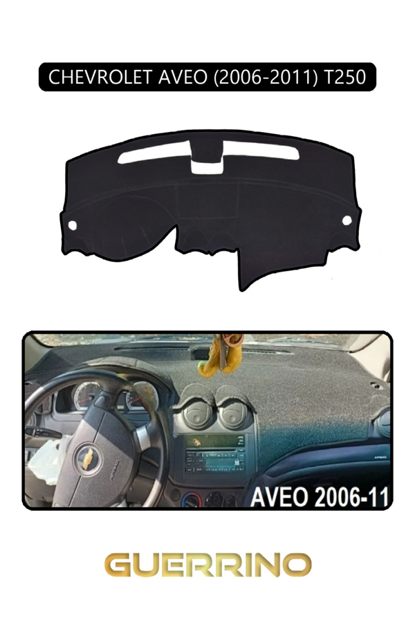 Alisevashop Chevrolet Aveo 2006-2011 T250Torpido Koruma Halısı Siyah Kenar  - Image 1