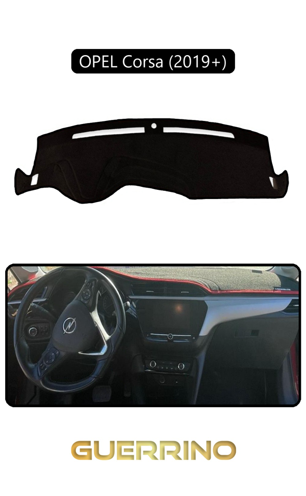 Alisevashop Opel Corsa (2019 + )Torpido Koruma Halısı Siyah Kenar  - Image 1