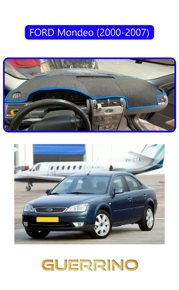 Alisevashop Ford Mondeo (2000-2007)Torpido Koruma Halısı Mavi Kenar  - Image 1