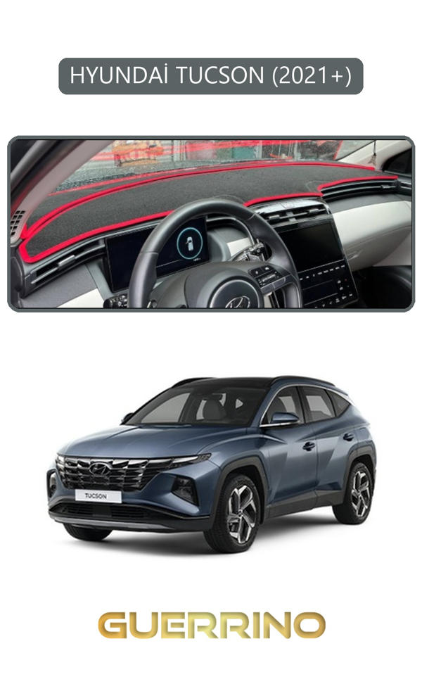 Alisevashop Hyundai Tucson 2021+Torpido Koruma Halısı Gri Kenar  - Image 1