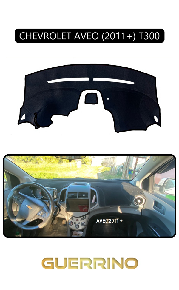 Alisevashop Chevrolet Aveo 2011+ T300Torpido Koruma Halısı Siyah Kenar  - Image 1