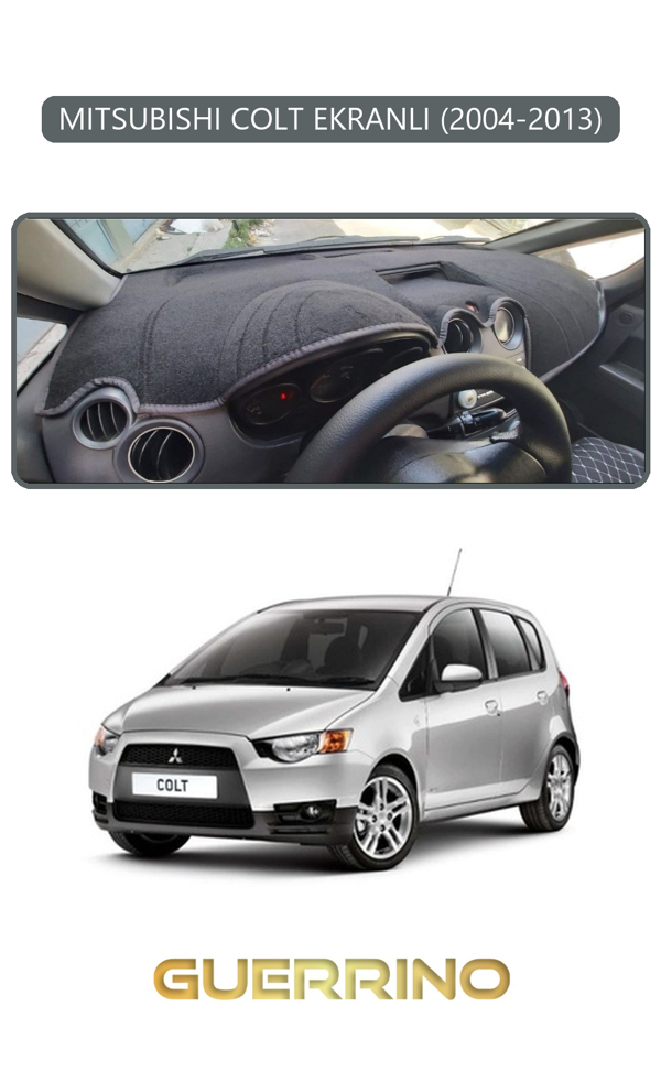 Alisevashop Mıtsubıshı Colt Ekranlı 2004-2013Torpido Koruma Halısı Gri Kenar  - Image 1