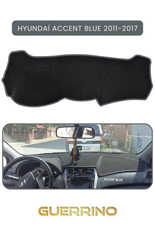 Alisevashop Hyundai Accent Blue 2011-2017Torpido Koruma Halısı Gri Kenar  - Image 1