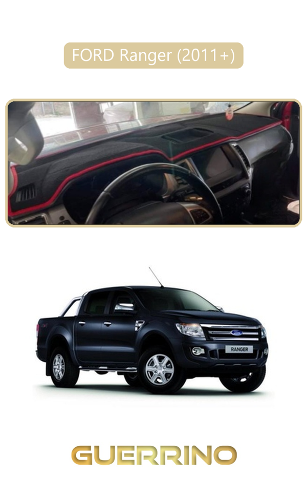 Alisevashop Ford Ranger (2011+) ;Torpido Koruma Halısı Bej Kenar  - Image 1