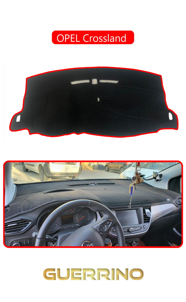 Alisevashop Opel Crossland Torpido Koruma Halısı Kırmızı Kenar  - Image 1