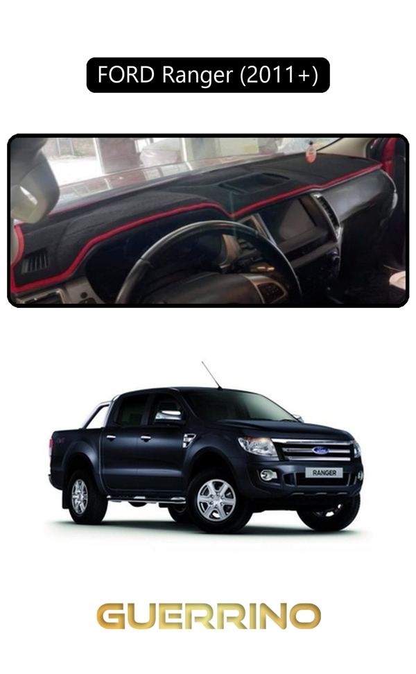 Alisevashop Ford Ranger (2011+) ;Torpido Koruma Halısı Siyah Kenar  - Image 1