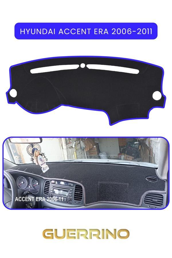 Alisevashop Hyundai Accent Era 2006-2011Torpido Koruma Halısı Mavi Kenar  - Image 1