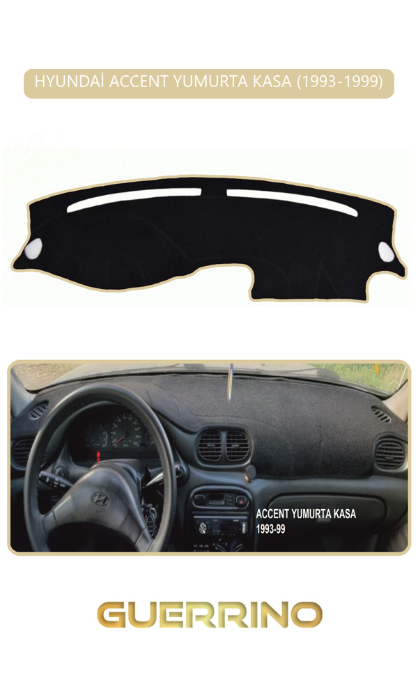 Alisevashop Hyundai Accent Yumurta Kasa 1993-1999Torpido Koruma Halısı Bej Kenar  - Image 1