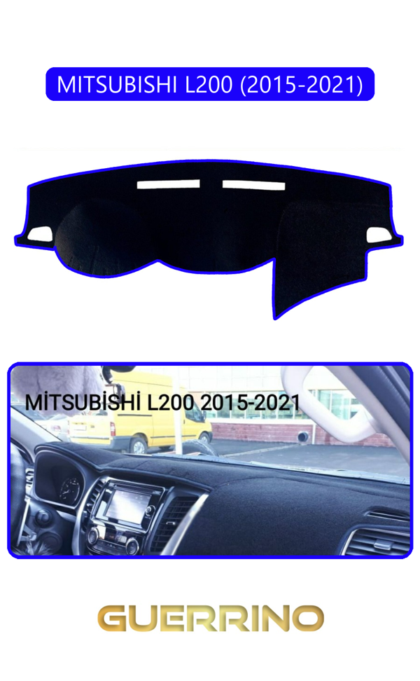 Alisevashop Mıtsubıshı L200 2015-2021Torpido Koruma Halısı Mavi Kenar  - Image 1