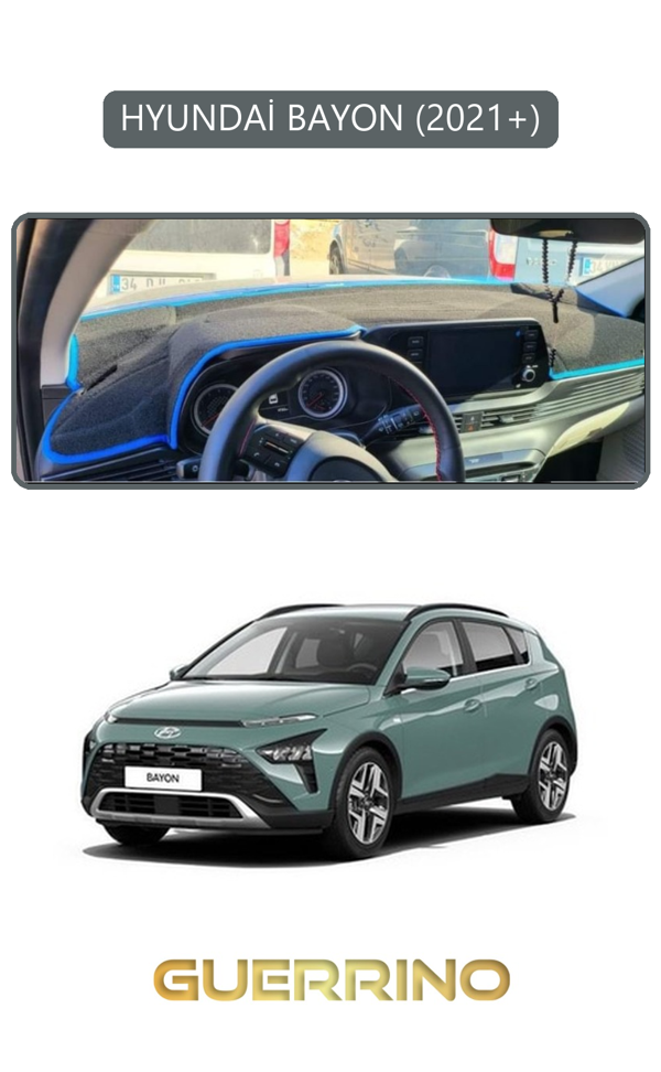 Alisevashop Hyundai Bayon 2021+Torpido Koruma Halısı Gri Kenar  - Image 1