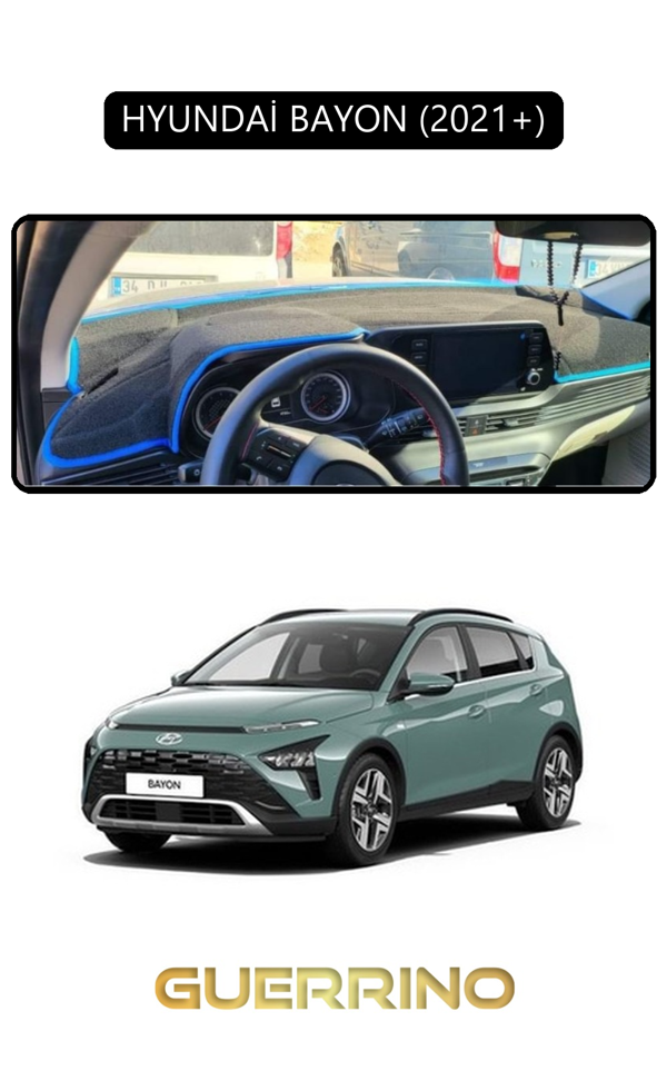 Alisevashop Hyundai Bayon 2021+Torpido Koruma Halısı Siyah Kenar  - Image 1