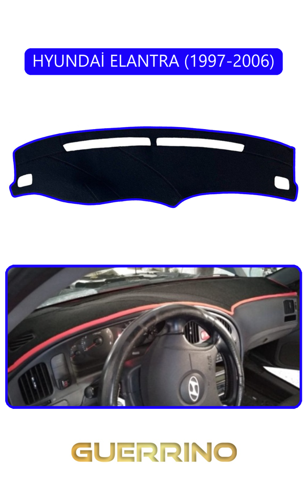 Alisevashop Hyundai Elantra 1997-2006Torpido Koruma Halısı Mavi Kenar  - Image 1