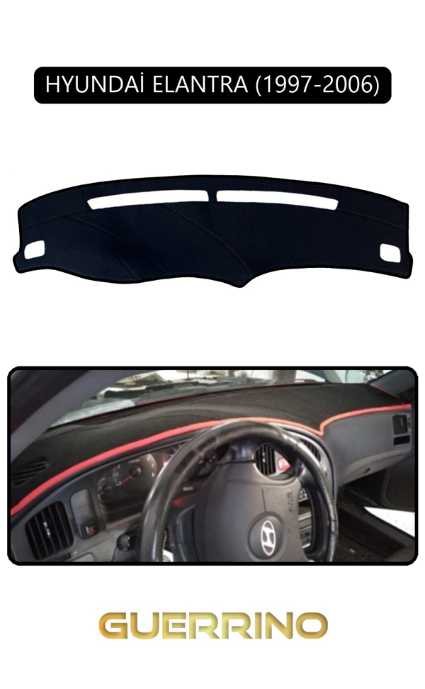 Alisevashop Hyundai Elantra 1997-2006Torpido Koruma Halısı Siyah Kenar  - Image 1